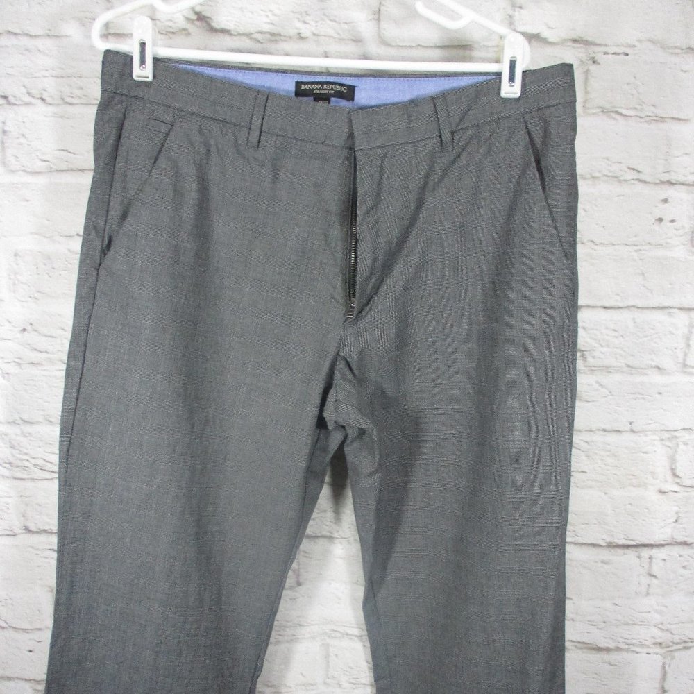 Banana Republic Straight Fit Glen Plaid Pant 35/32